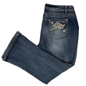 C Est 1946 Denim Blue Jeans 18WP Embellished Pockets | 1% Spandex for Stretch